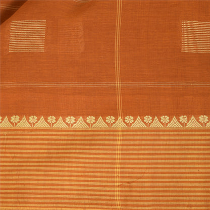 Sanskriti Vintage Indian Brown Sarees Pure Silk Woven Premium Sari Craft Fabric