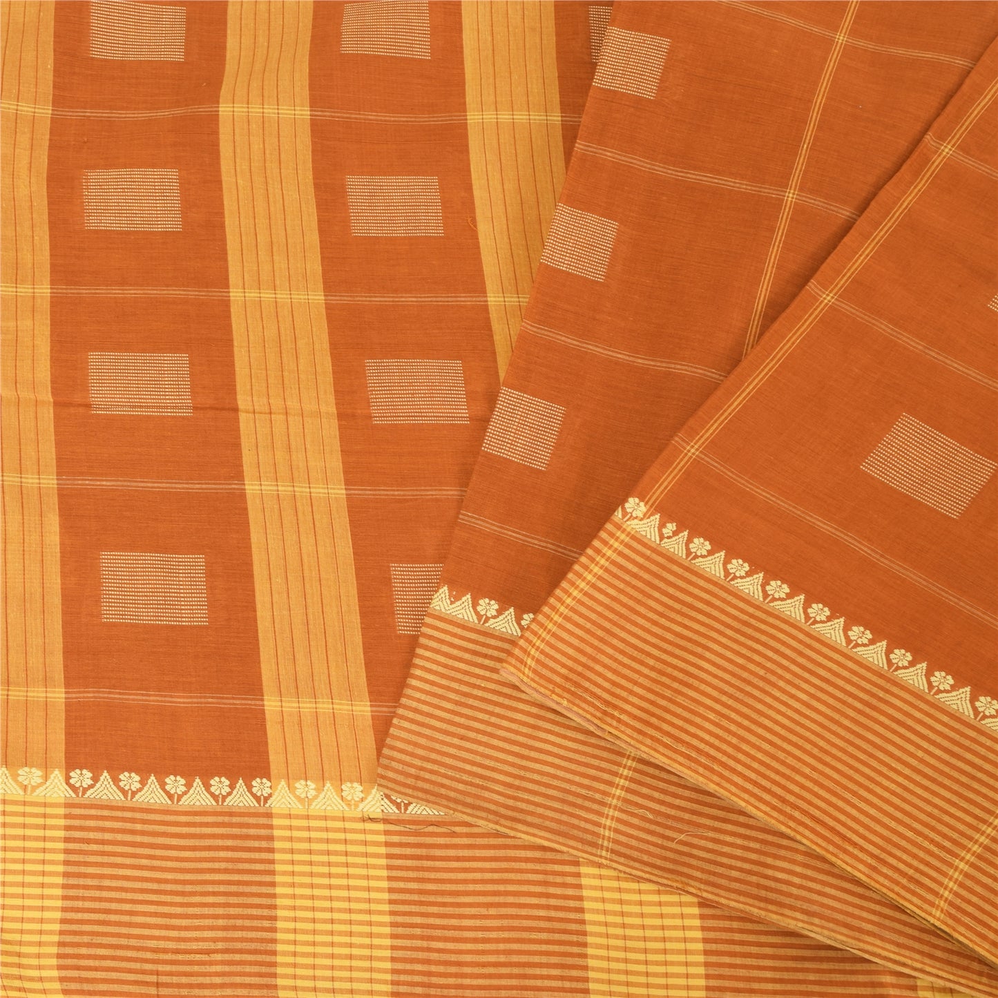 Sanskriti Vintage Indian Brown Sarees Pure Silk Woven Premium Sari Craft Fabric