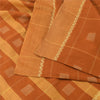 Sanskriti Vintage Indian Brown Sarees Pure Silk Woven Premium Sari Craft Fabric