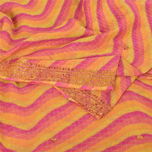 Sanskriti Vintage Indian Sarees Pure Silk Hand Beaded Premium Sari Craft Fabric