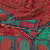 Sanskriti Vintage Red/Green Sarees Pure Georgette Woven Premium Sari 5yd Fabric