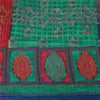 Sanskriti Vintage Red/Green Sarees Pure Georgette Woven Premium Sari 5yd Fabric