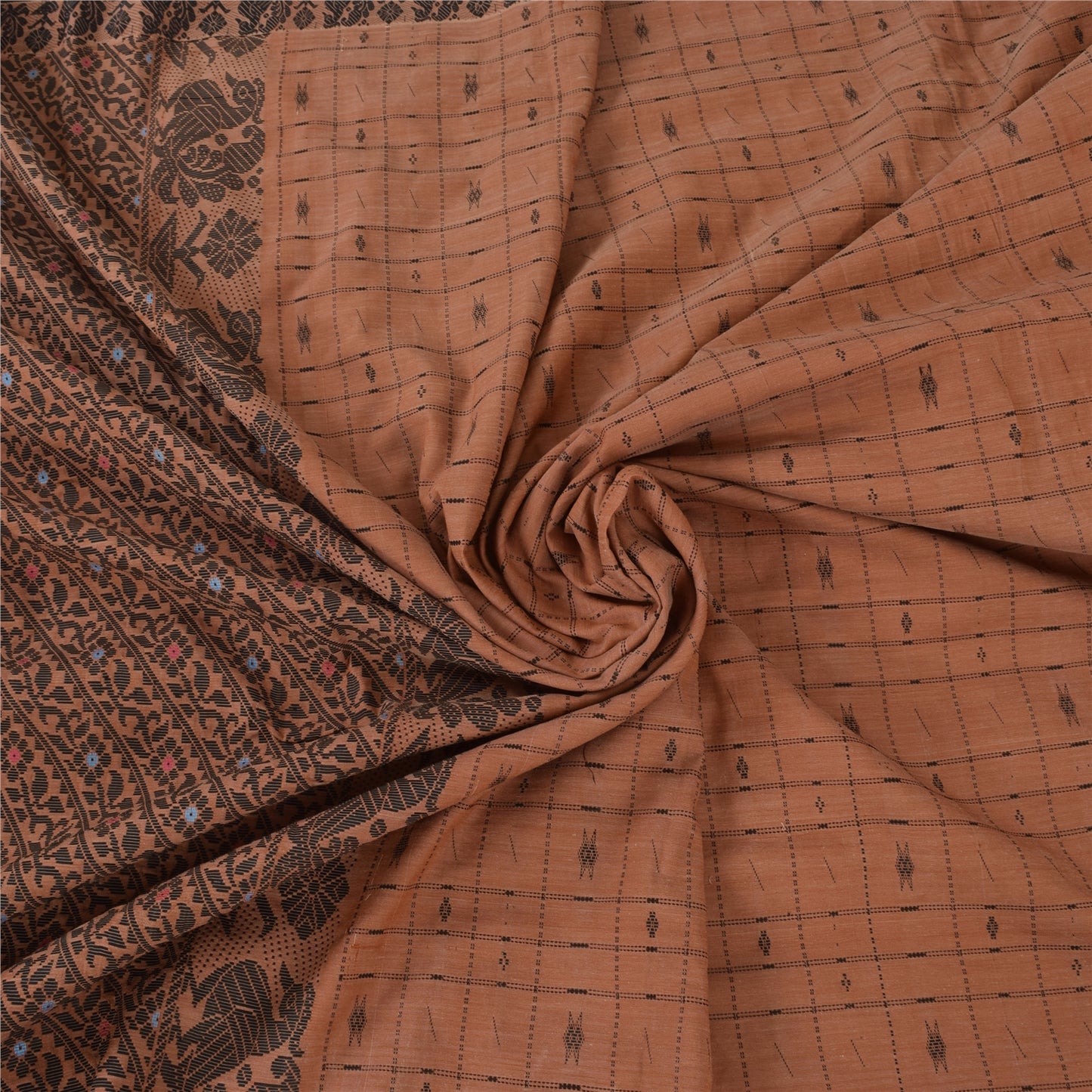 Sanskriti Vintage Mauve Sarees Blend Cotton Hand Woven Premium Sari Craft Fabric