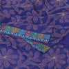 Sanskriti Vintage Purple Sarees Pure Crepe Embroidered Ethnic Sari Craft Fabric