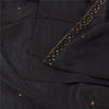 Sanskriti Vintage Sarees Indian Black Hand Beaded Pure Silk Sari Craft Fabric