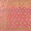 Sanskriti Vintage Sarees Pink HandWoven Indian Artificial Silk Sari Craft Fabric