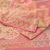 Sanskriti Vintage Sarees Pink HandWoven Indian Artificial Silk Sari Craft Fabric