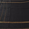 Sanskriti Vintage Sarees Indian Black Zari Woven Pure Silk Sari 5yd Craft Fabric