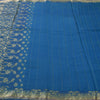 Sanskriti Vintage Sarees Indian Blue Hand Woven Pure Silk Sari Soft Craft Fabric