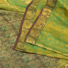 Sanskriti Vintage Sarees Indian Green Bollywood Blend Silk Sari 5yd Craft Fabric