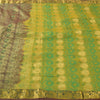 Sanskriti Vintage Sarees Indian Green Bollywood Blend Silk Sari 5yd Craft Fabric