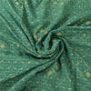 Sanskriti Vintage Sarees Green Embroidered Kota Woven Pure Cotton Sari Fabric