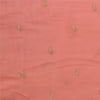 Sanskriti Vintage Sarees Peach Embroidery Pure Chiffon Silk Sari 6ydCraft Fabric