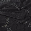 Sanskriti Vintage Black Sarees Pure Chiffon Silk Hand Beaded Sari Mukiesh Fabric