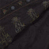 Sanskriti Vintage Black Sarees Pure Silk Hand Beaded Premium Sari Craft Fabric