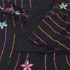 Sanskriti Vintage Black Sarees Pure Silk Hand Beaded Premium Sari Craft Fabric