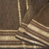 Sanskriti Vintage Indian Brown Sarees Pure Silk Woven Premium Sari Craft Fabric