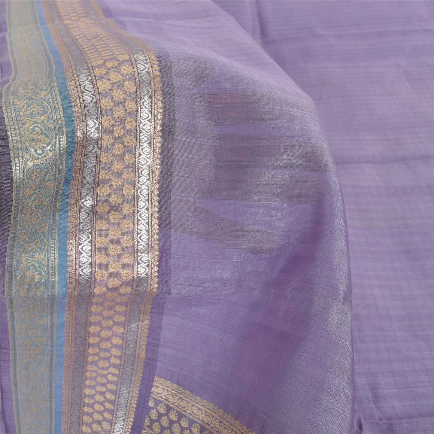 Sanskriti Vintage Lavender Sarees Pure Silk Woven Premium Sari 5yd Craft Fabric