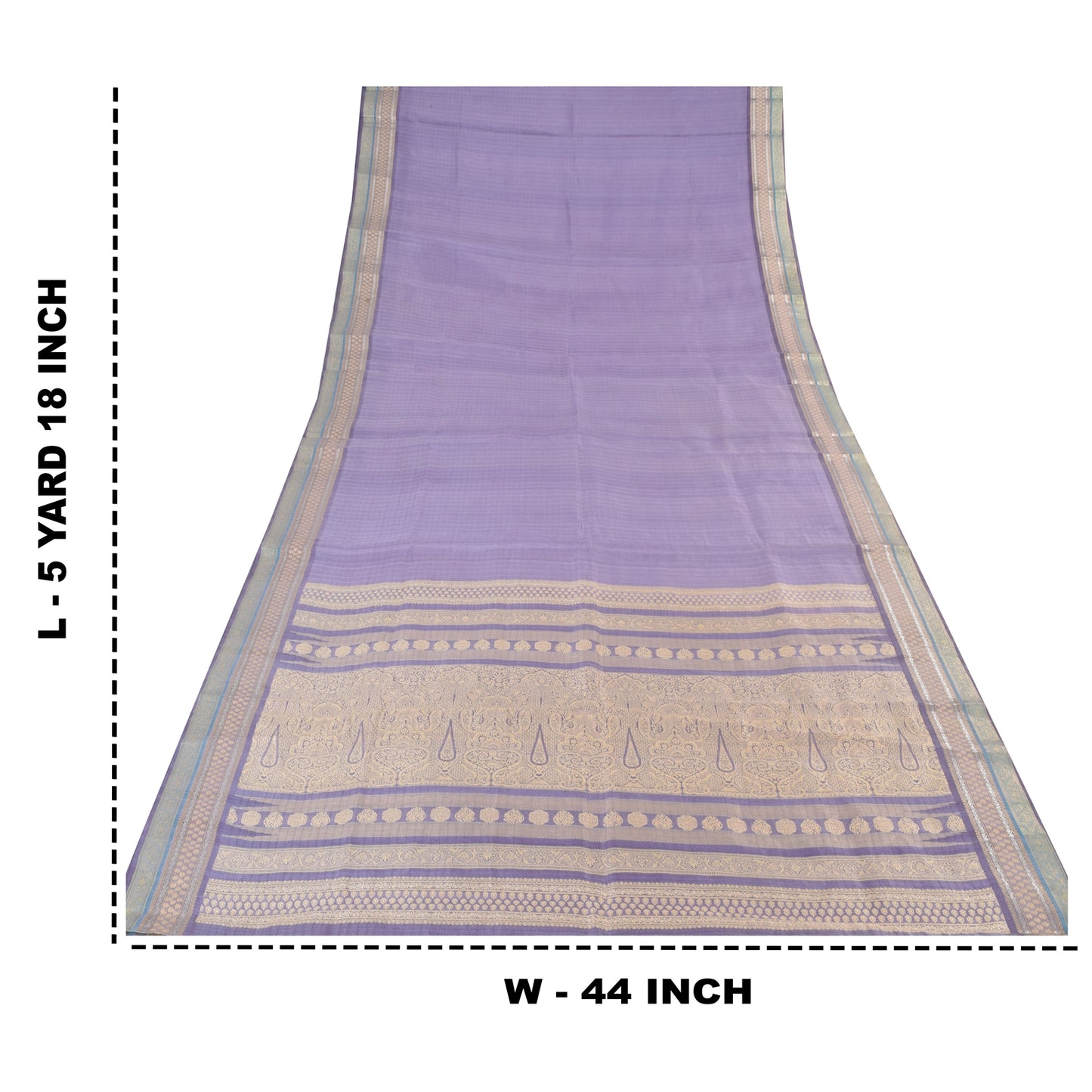 Sanskriti Vintage Lavender Sarees Pure Silk Woven Premium Sari 5yd Craft Fabric