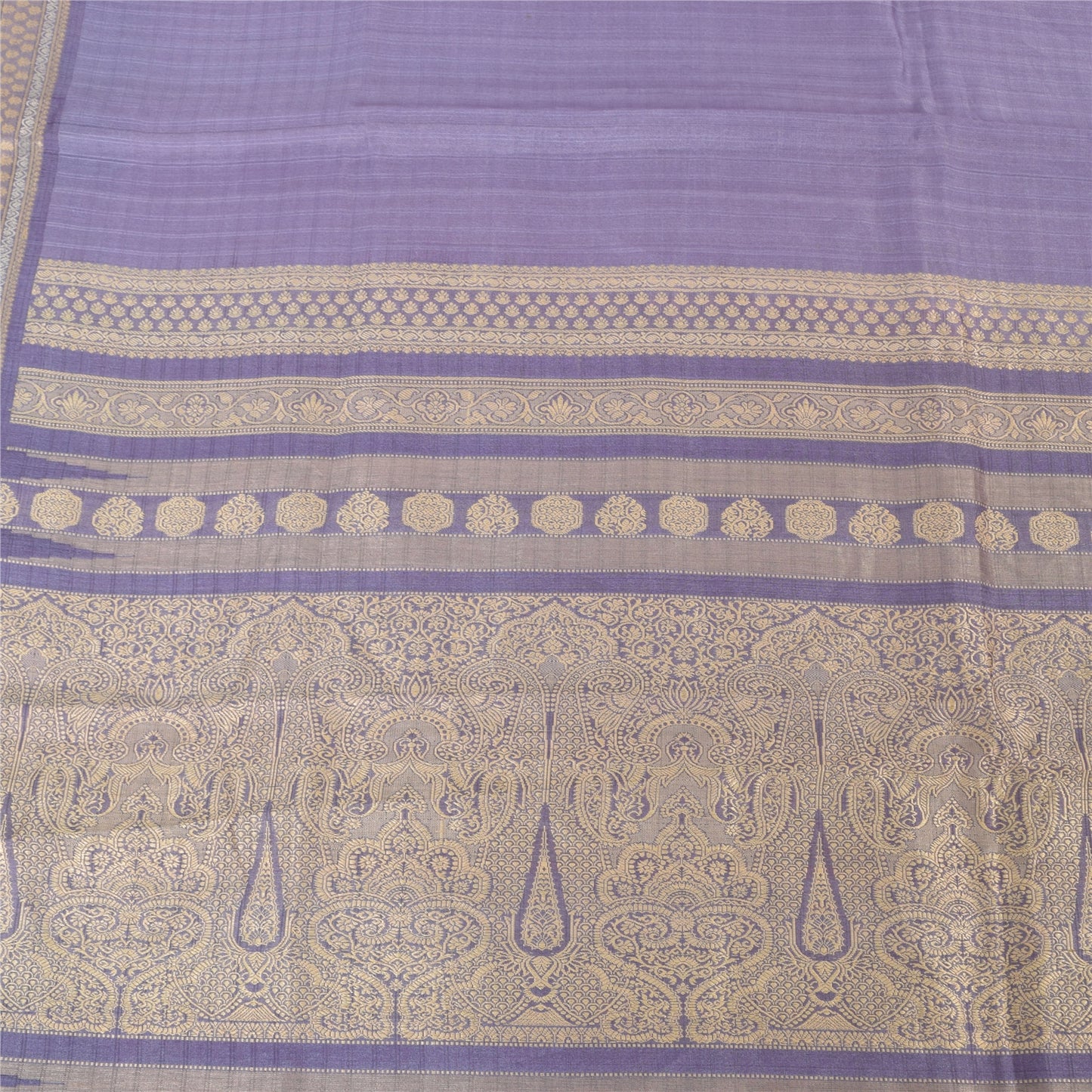 Sanskriti Vintage Lavender Sarees Pure Silk Woven Premium Sari 5yd Craft Fabric