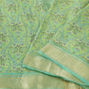 Sanskriti Vintage Green Sarees Pure Cotton Printed Premium Sari 5yd Craft Fabric