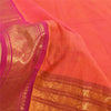 Sanskriti Vintage Orange Sarees Pure Cotton Woven Premium Sari 5+yd Craft Fabric