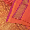 Sanskriti Vintage Orange Sarees Pure Cotton Woven Premium Sari 5+yd Craft Fabric