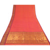 Sanskriti Vintage Orange Sarees Pure Cotton Woven Premium Sari 5+yd Craft Fabric