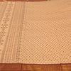 Sanskriti Vintage Cream Sarees Pure Silk Printed Premium Sari 5+ yd Craft Fabric