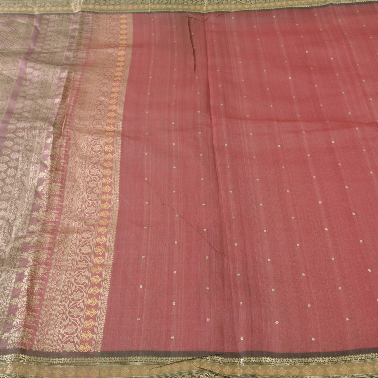 Sanskriti Vintage Indian Red Sarees Pure Silk Woven Ethnic Sari 6yd Craft Fabric