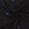 Sanskriti Vintage Black Sarees Pure Georgette Hand Bead Premium Sari 6yd Fabric