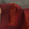 Sanskriti Vintage Red/Gray Sarees Pure Cotton Block Printed Sari 6ydCraft Fabric