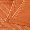 Sanskriti Vintage Orange Sarees Pure Cotton Woven Premium Sari 5+yd Craft Fabric