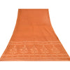 Sanskriti Vintage Orange Sarees Pure Cotton Woven Premium Sari 5+yd Craft Fabric