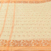 Sanskriti Vintage Ivory Sarees Pure Cotton Woven Premium Sari 5+ yd Craft Fabric