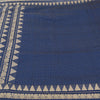 Sanskriti Vintage Blue Sarees Pure Cotton Woven Premium Sari 6+ yd Craft Fabric