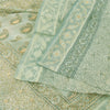 Sanskriti Vintage Mint Green Sarees Pure Silk Hand Beaded Printed Sari Fabric