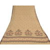 Sanskriti Vintage Indian Beige Sarees Pure Cotton Woven Sari Ethnic Craft Fabric