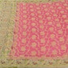 Sanskriti Vintage Beige/Pink Sarees Pure Silk Hand Woven Sari 6+ yd Craft Fabric