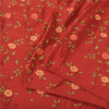 Sanskriti Vintage Red Sarees Pure Silk Embroidered Premium Sari 5yd Craft Fabric