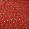 Sanskriti Vintage Red Sarees Pure Silk Embroidered Premium Sari 5yd Craft Fabric