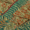 Sanskriti Vintage Beige Sarees Pure Silk Hand Embroidery Kantha Sari 5+yd Fabric