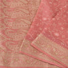 Sanskriti Vintage Pink Sarees Pure Silk Hand Embroidery Woven Sari Craft Fabric