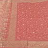 Sanskriti Vintage Pink Sarees Pure Silk Hand Embroidery Woven Sari Craft Fabric