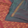 Sanskriti Vintage Green/Red Sarees Pure Cotton Woven Premium Sari Craft Fabric