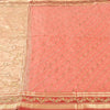 Sanskriti Vintage Indian Peach Sarees Pure Silk Hand Beaded Premium Sari Fabric