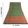 Sanskriti Vintage Saree Green HandWoven Ikat/Patch Pure Cotton Sari Craft Fabric