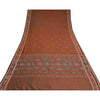 Sanskriti Vintage Saree Brown Odisha Hand Woven Ikat Blend Silk Sari 5yd Fabric