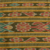 Sanskriti Vintage Saree Green Odisha Hand Woven Ikat Pure Cotton Sari 5yd Fabric