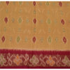 Sanskriti Vintage Saree Yellow/Red Odisha HandWoven Ikat Pure Cotton Sari Fabric